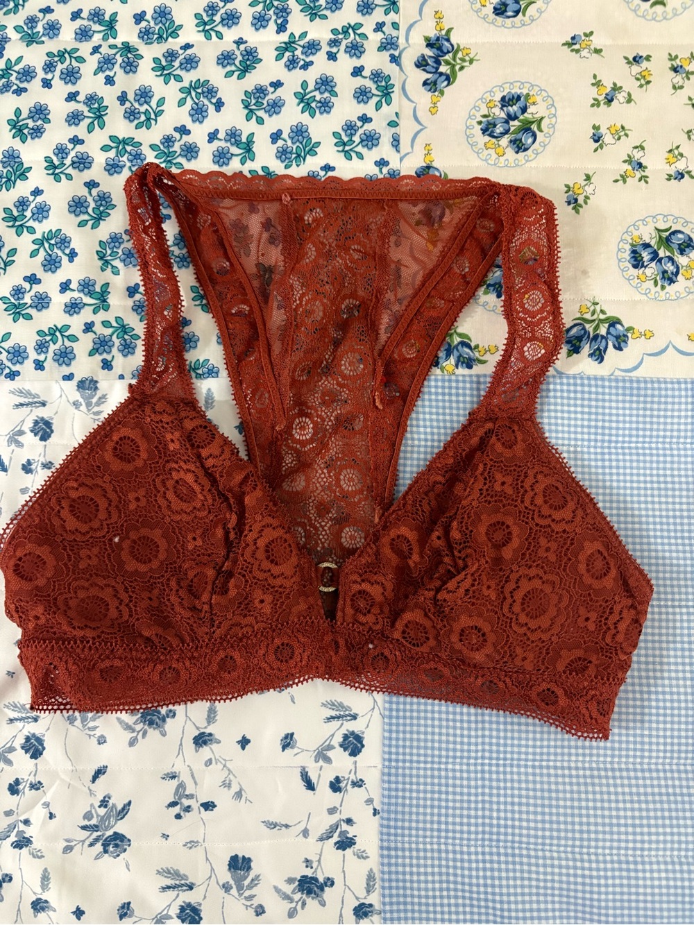 aerie Lace Racerback Bralette in Rust